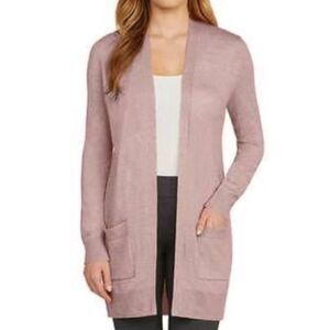 MATTY M Boyfriend Open Front Cardigan Sweater Sz‎ XL Heather Mauve Rose Pink NWT